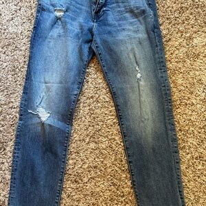 Express Slim Straight Distressed Blue Jeans 29x30